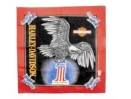 1980 s Harley-Davidson #1 Bandana - Black  Red For Discount