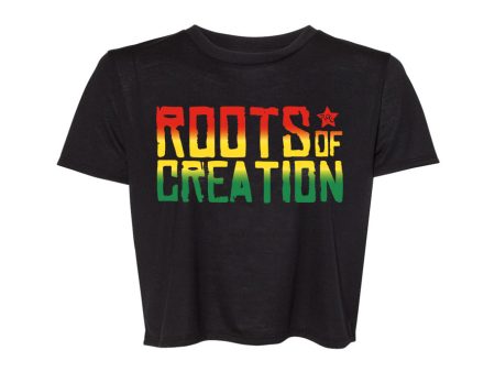 WOMEN S CROPPED T-SHIRT: RASTA FADE LOGO Online Hot Sale