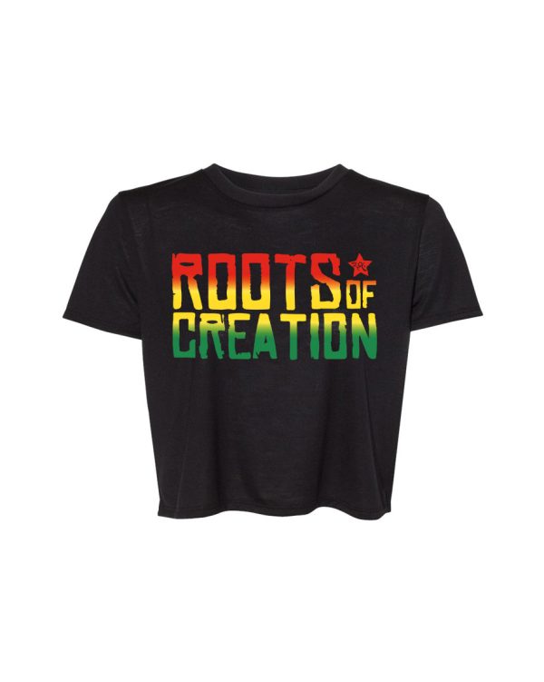 WOMEN S CROPPED T-SHIRT: RASTA FADE LOGO Online Hot Sale