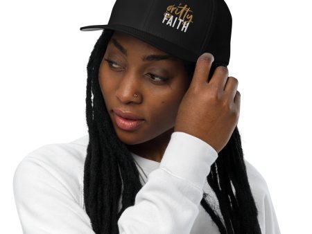 Gritty Faith Closed-back Trucker Cap Gold White Logo Online now