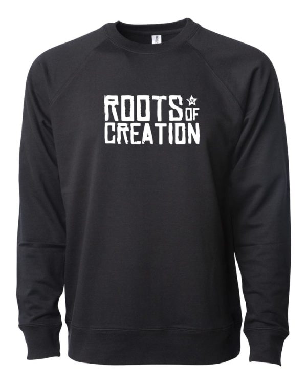 CREWNECK SWEATSHIRT: Roots of Creation Logo (White Logo on Black or Indigo) For Discount