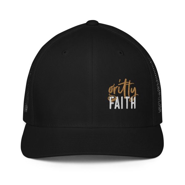 Gritty Faith Closed-back Trucker Cap Gold White Logo Online now