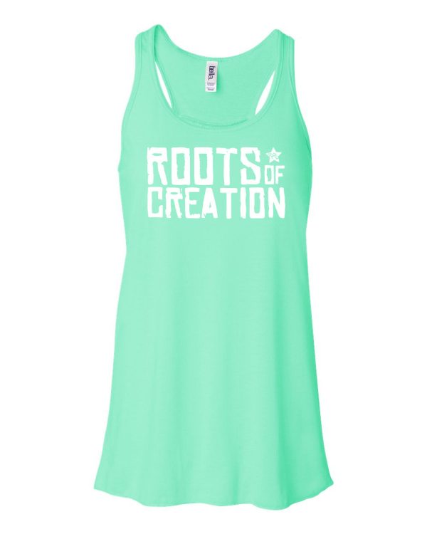 WOMEN S TANK TOP: White Roots of Creation logo For Discount