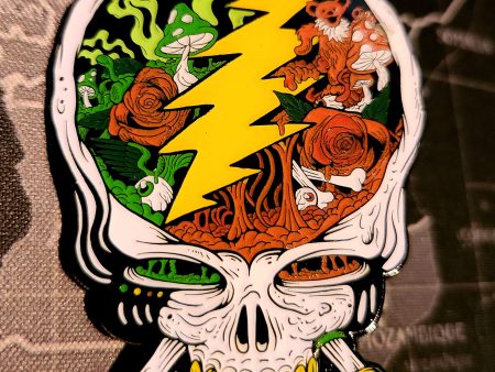 PIN: Stylized Stealie  Grateful Dub Rasta variant  (LSD x RoC collab) - LE150 Sale